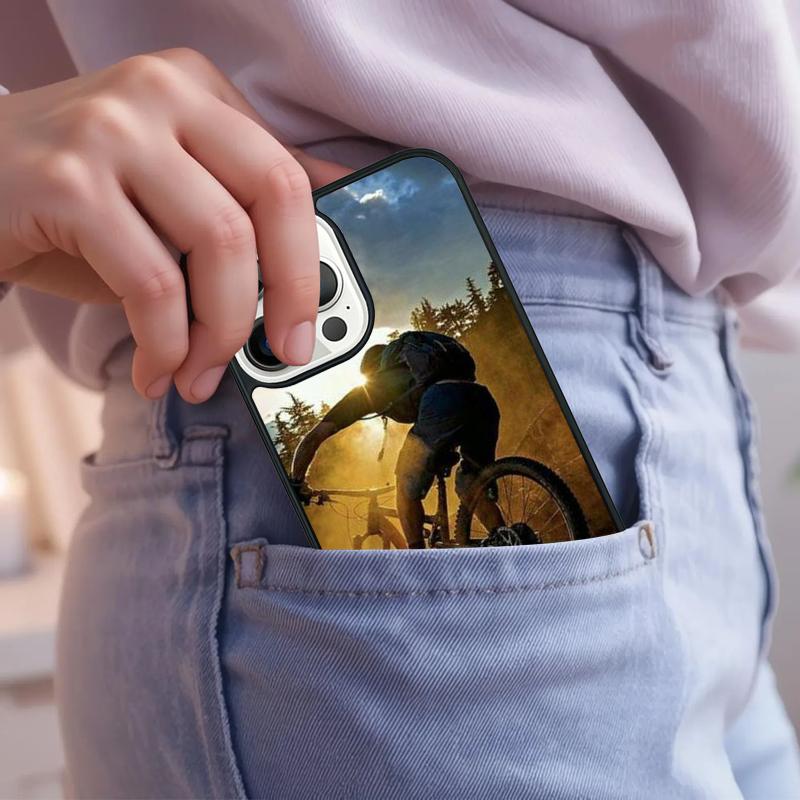 Downhill Mountain Biking Phone Case For iPhone 17 Air 15 16e 14 13 Pro Max Coque 12 11 Pro Max PLUS cover