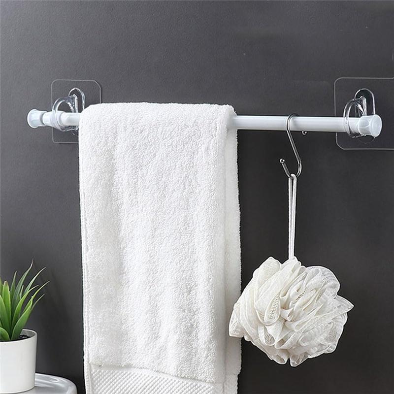 5-30pc Transparent Wall-Mounted Circular Hooks Multifunctional Storage Round Ring Hook Bathroom Home Hang Curtain Rod Bracket