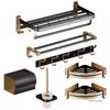 Gold Bathroom Shelf Hook Toilet Paper Holder Toilet Brush Towel Holder Space Aluminum Bathroom Hardware Set Bathroom Accessories