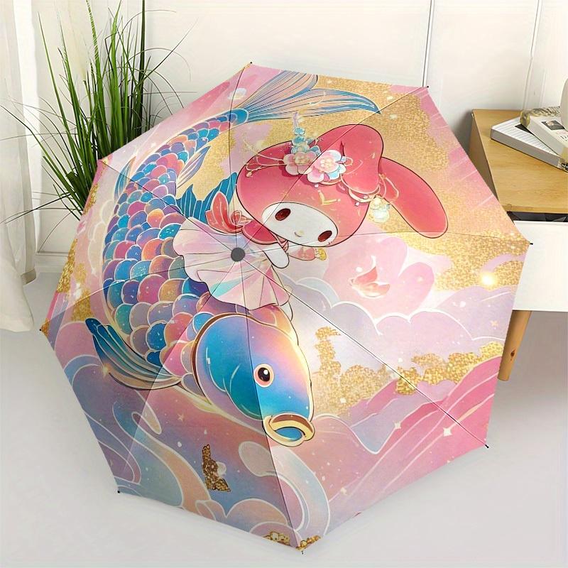

1pc Mermaid Fantasy: Pastel Dreamscape Umbrella with Plastic Handle,Suitable for All Seasons Home Travel Outdoor UmbrellaSanlio550