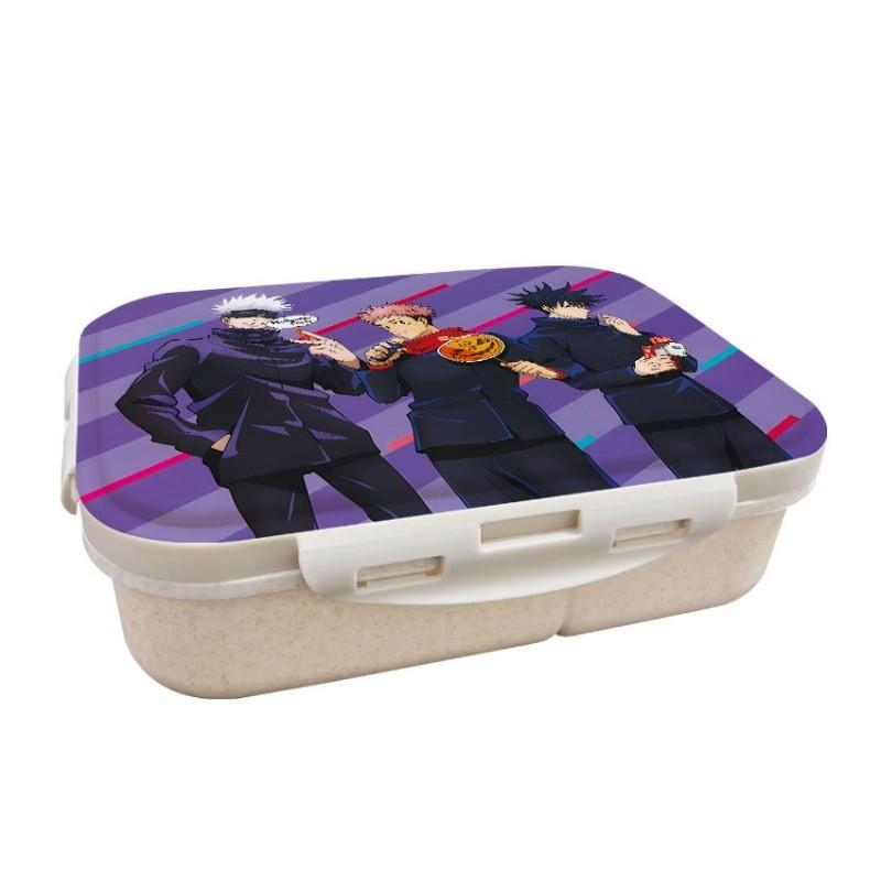 Anime Cartoon Jujutsu Kaisen Printed Wheat Straw Lunch Box