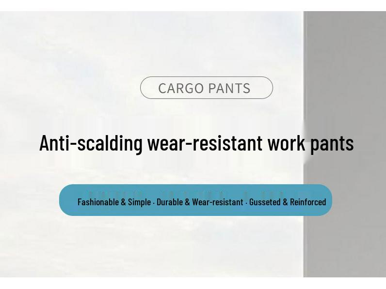 Men's Elastic Camouflage Cargo Pants: Wear-Resistant, Multi-Pocket, Skinny Fit, with Increased Crotch for Work Safety.