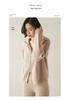 Women's Long Sleeve Cashmere Knit Zipper Cardigan - Cozy Lapel Sweater Outerwear