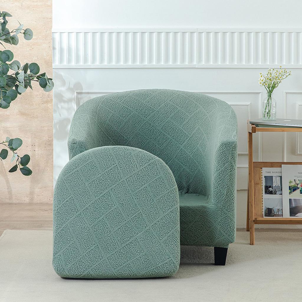 Jacquard Nordic Simple Single Sofa B & B Hotel Model Room Chair Cover Leisure Chair Round Sofa Cover