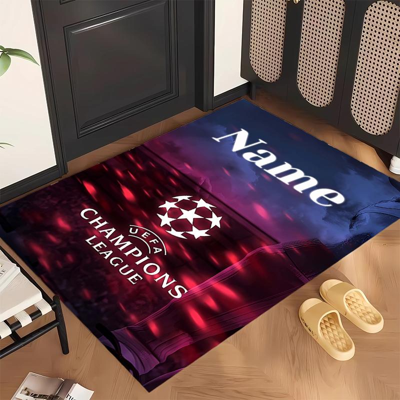 UEFA Champions (1) Personalized Name Office Carpet Stylish Decor for Living Room Bedroom Kitchen