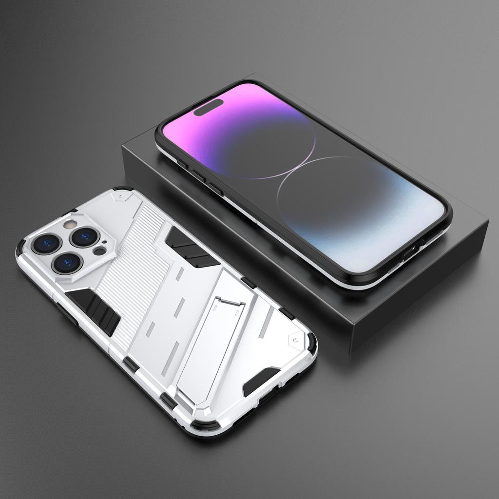 For iPhone 16 Pro Case PC+TPU Shockproof Phone Cover with Kickstand