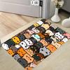 Vintage Hand Drawn Stacked Cats Entryway Rug Colorful Kitty Doormat Lovely Pet Animal Print Indoor Floor Carpet for Bedroom