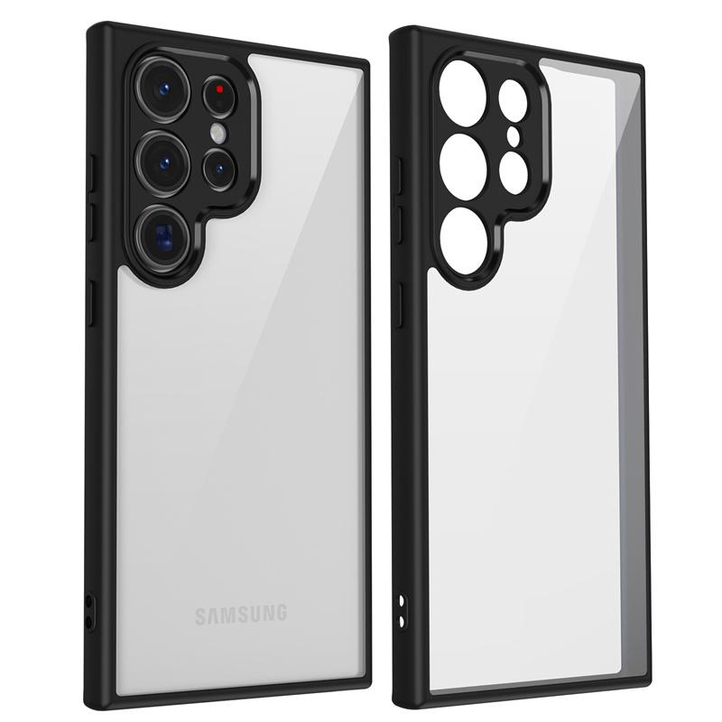 Transparent Soft Frame Hard PC Armor Phone Case For Samsung Galaxy S25 S24 Ultra S23 S22 Plus S20 S21 FE Camera Protection Cover