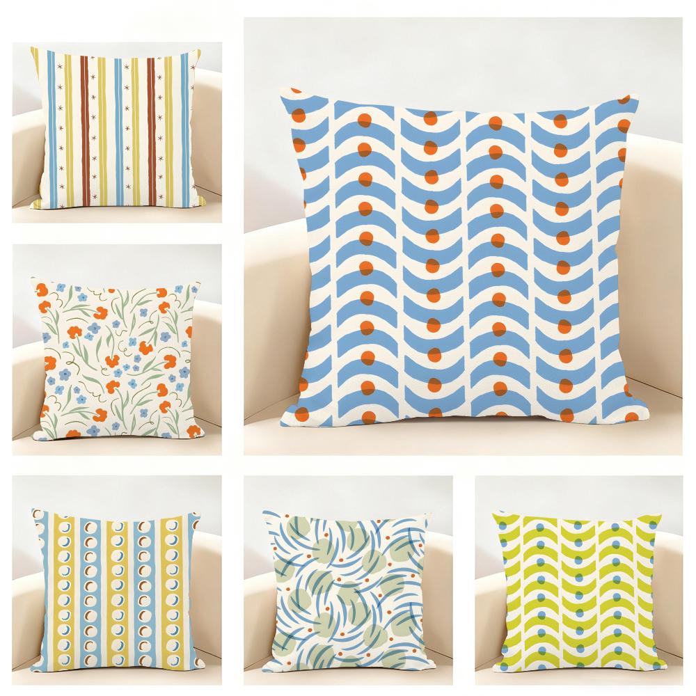 Modern Art AAriana Martin New British Pattern Cushion Cover Linen Pillowcase Soft for Sofa Bed Home Room Decor