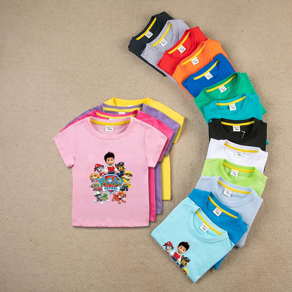 Paw Patrol Print Cotton Kids' Round Neck T-Shirt