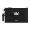 Medusa Biggie Series Detachable Strap Zipper Closure Leather Clutch Small Men Clutch Black Silver 1006240-1A03190-1B00P