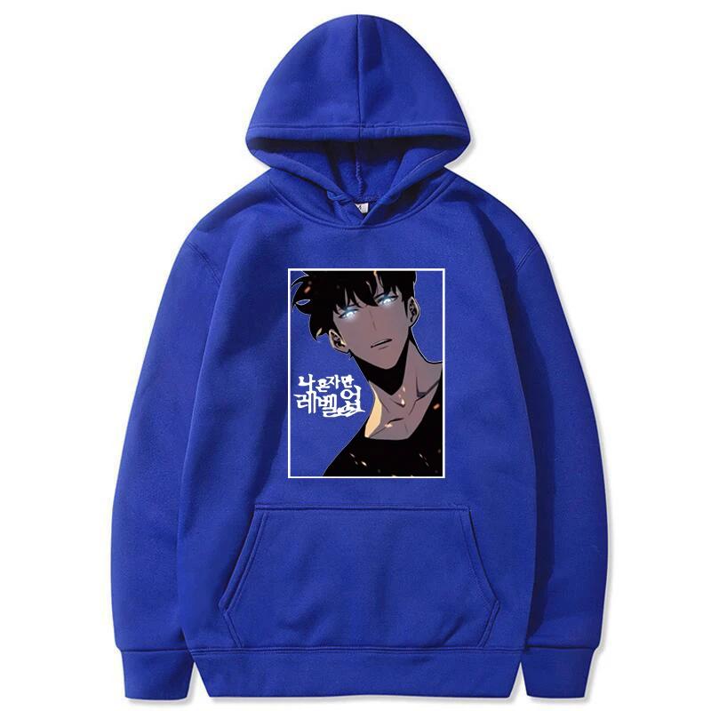 Solo Leveling Anime Mikina s kapucí Sung Jin Woo Potisk s kapucí Pánská Dámská Streetwear Zimní Teplá Fleecová Mikina Nadměrná Velikost Pulovr