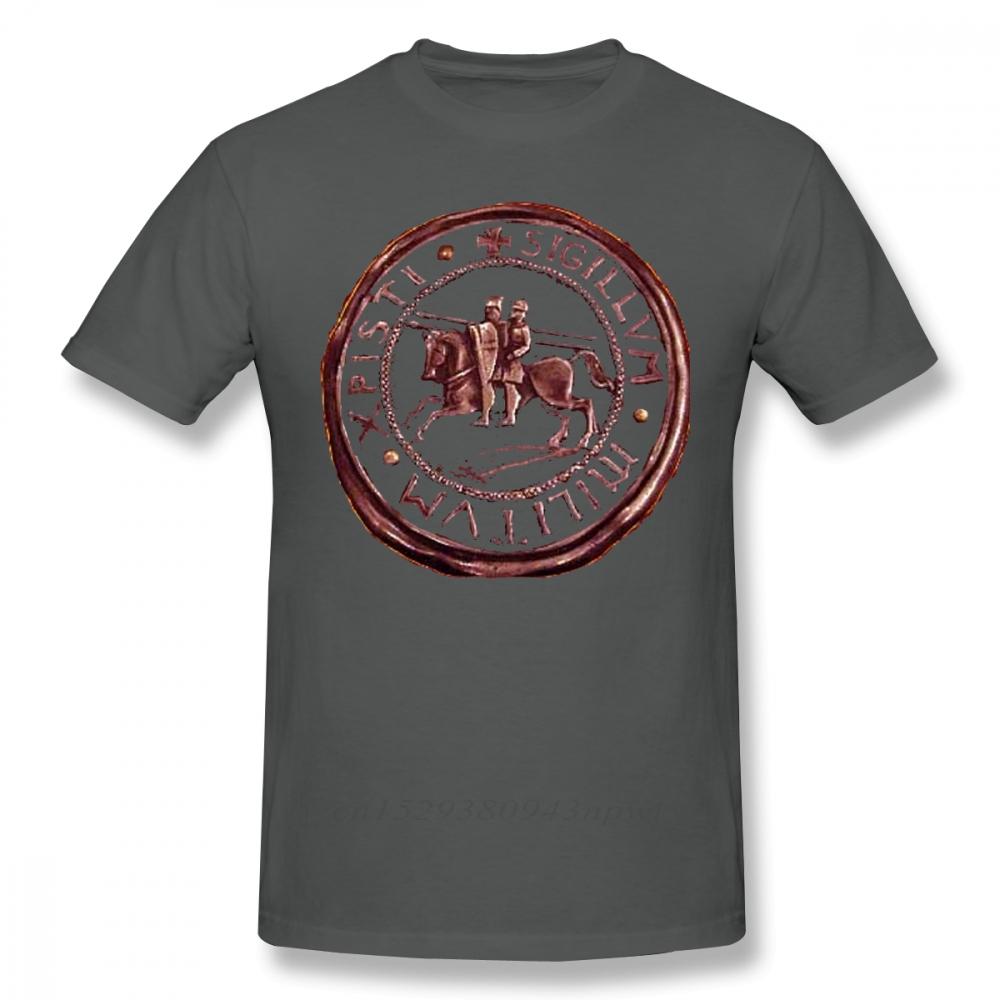 Templar TShirt Knights Templar Seal Symbol T Shirt Graphic 100 Cotton Tee Shirt Men Short Sleeve Classic Cute Tshirt