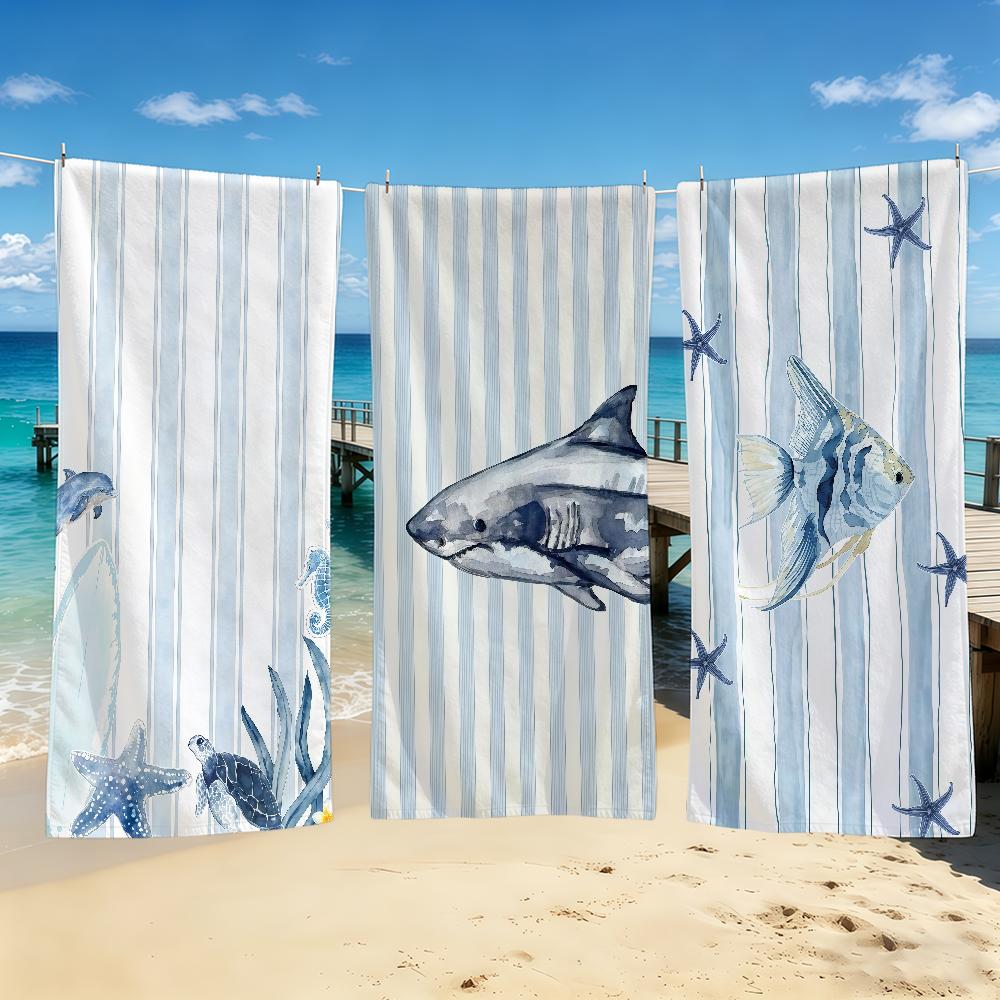 Theme Ocean Beach Towel For Stripes Outdoor Camping Beach Towel Super Absorbent Quick-Drying Summer Towel