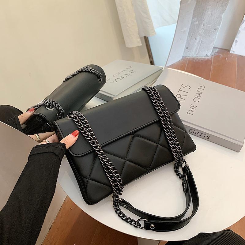 Rhombus bag women's chain shoulder armpit bag new popular messenger bag simple and fashionable small square bag