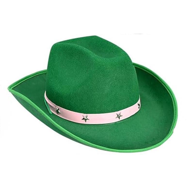 Cowboy Hat With Pink Star Rivets Costume Accessory For Parties