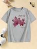 Graphic Flower Design T Shirts Fashion Kids Childrens Tshirt Girls Summer Spring Casual Top Tee