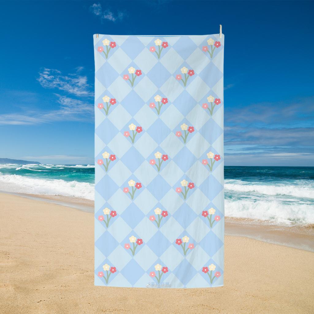 Asciugamano da Spiaggia Fiori Stile Ins, Stampa Digitale Sottile Asciugatura Rapida Anti-Sabbia Microfibra Leggero per Nuoto Yoga Viaggio Palestra Regalo
