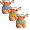 Women Seamless Mesh Hollow Out High Waist Letter Wide Band Panties 3 Pack Breathable Soft Fabric Comfortable Fit Underwear
