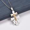 Retro Stainless Steel Little Angel Jesus Crucifix Cross Pendant Necklace Chain for Women Men Prayer Faith Charms Metal Jewelry