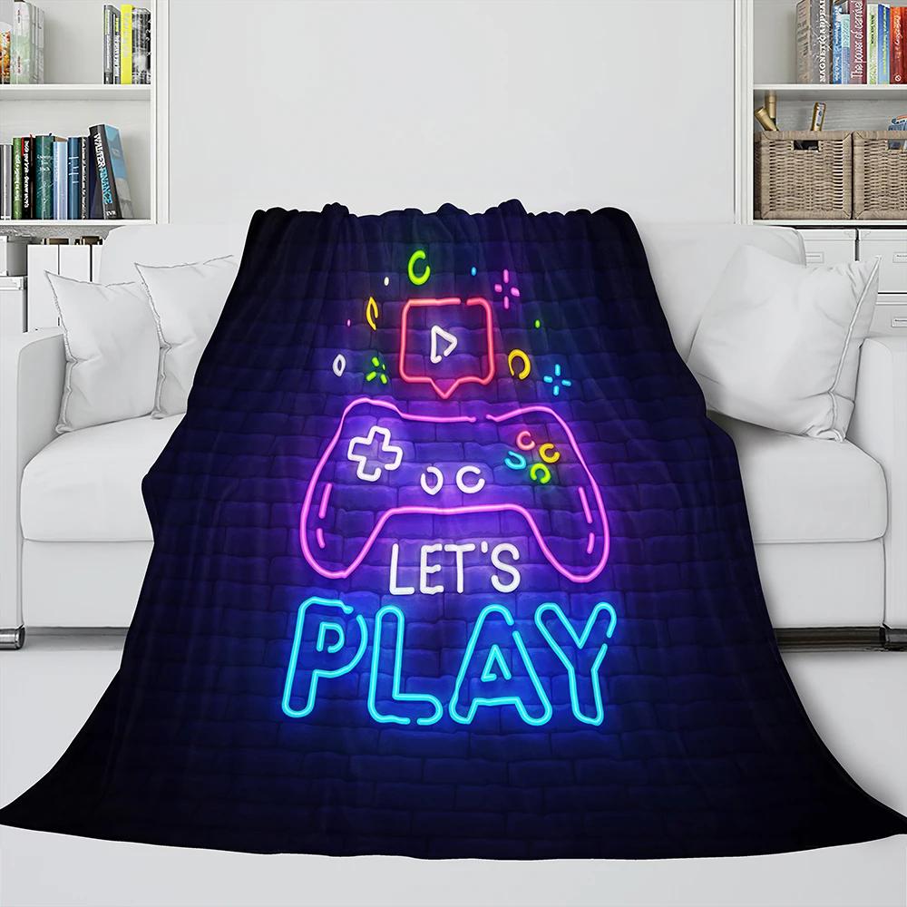 Gamepadová deka Módní flanelová deka na postel pohovku přehoz Bytový textil Hráč Děti Dospělí Dárek King Queen Size