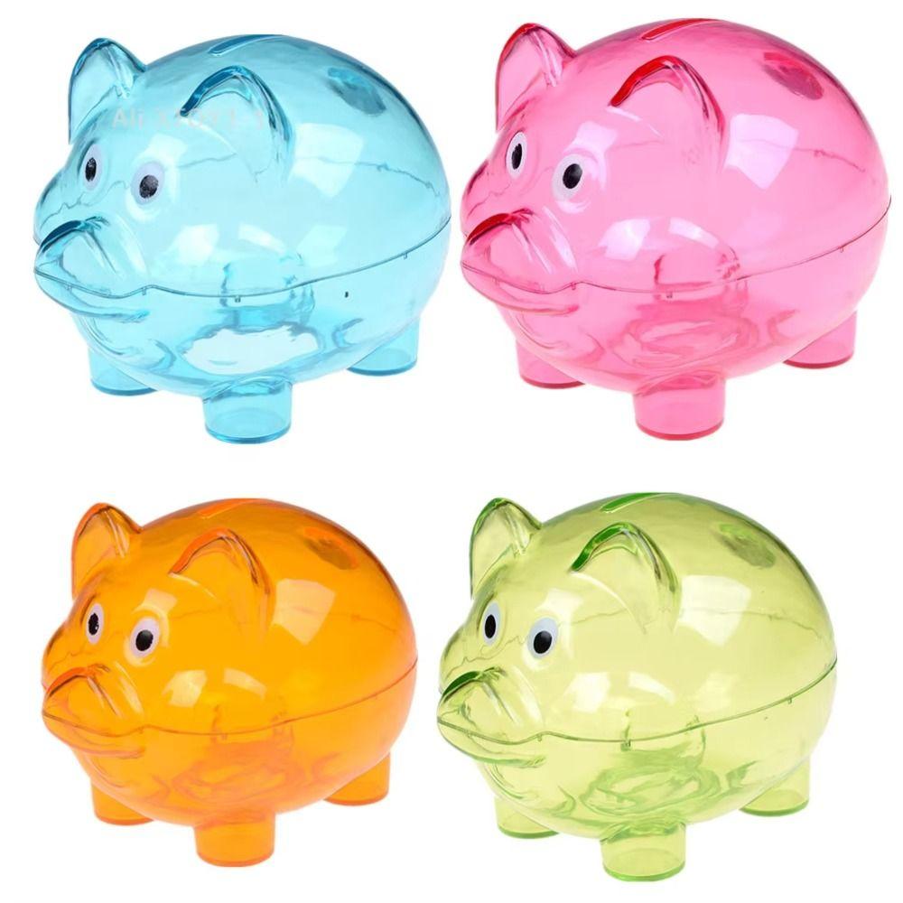 Pig Shape Money Box Transparent Money Saving Box Gift Storage Bottl for Children