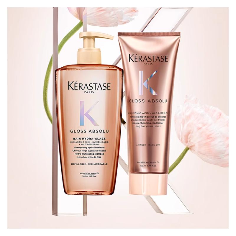 Kerastase toiletry set Glowing and Moisturizing Cleansing Nourishing Two-piece set: Glazed Rose Shampoo 500ml + Glazed Rose Essence Cream 250ml