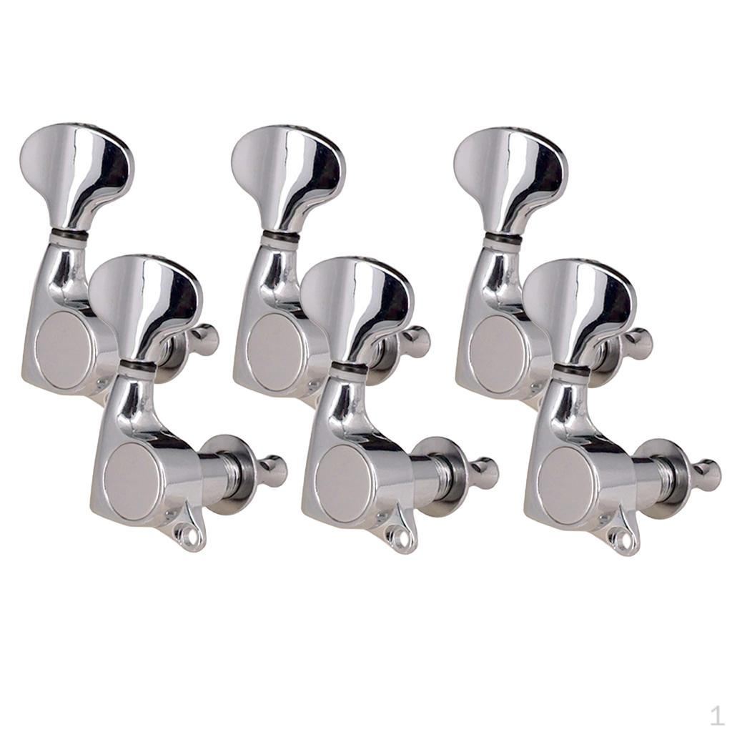 6PCS Fishtail Sealed Pegs for Acoustic 6R Silver