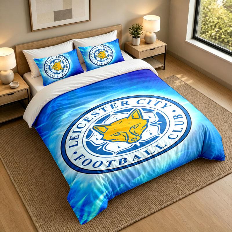 Set Biancheria da Letto 3 Pezzi Leicester City Lenzuolo Morbido e Due Federe Decorazione Camera da Letto Casa