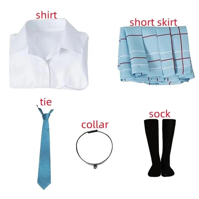 Anime My Dress Up Darling Kitagawa Marin Costume Cosplay Kitagawa Marin Vestiti Cosplay Uniforme Scolastica Parrucca Completo Ragazze Donne