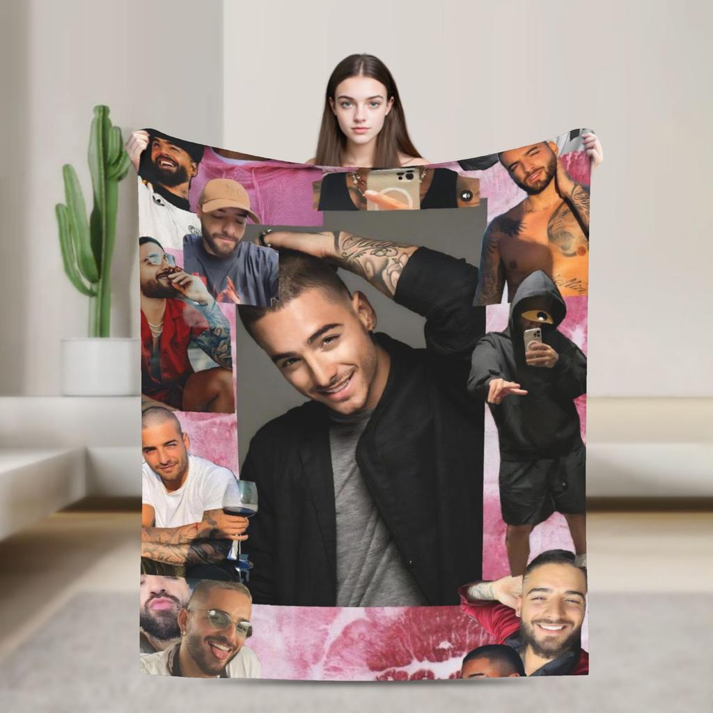 Maluma Rapper Super Warm Blanket  Travel Office Plush Throw Blanket Comfortable Outdoor Flannel Bedspread Sofa Bed Cover