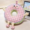 Style Round Grid Nap Pillow Office Rest Cushion With Embroidered Fabric For Home Use