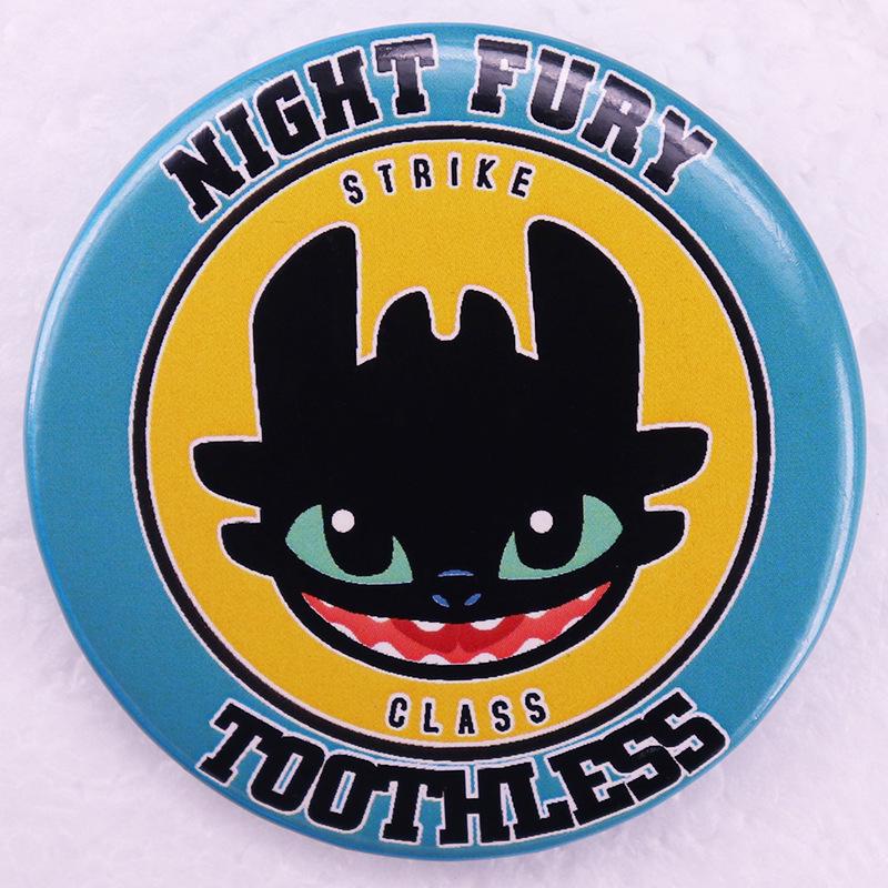 Toothless Dragon Tin Badge Pin