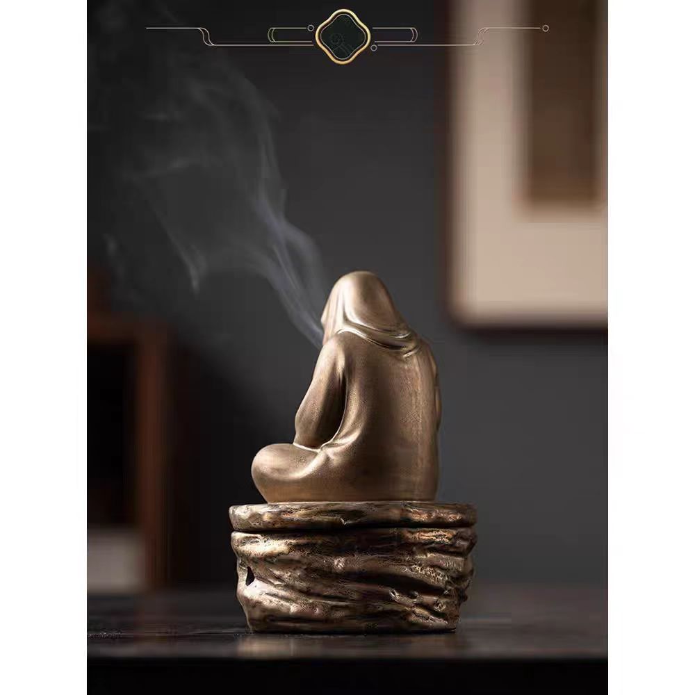 1 Stück Formloser Buddha Meditation Keramik Mönch Räucherhalter Brenner Haus Wohnzimmer Garten Teeraum Yogaraum Zen Dekoration