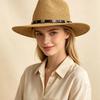 New western cowboy hat, black woolen jazz top hat, men's and women's ethnic style autumn and winter felt hat, self-operated