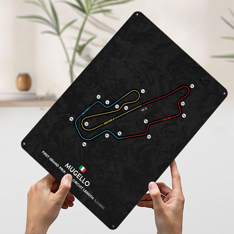 Mugello Circuit Tinplate Poster Customized Wall Art Vintage Retro Metal Signs for Coffee Bar Accessories Room Decoration Gaming