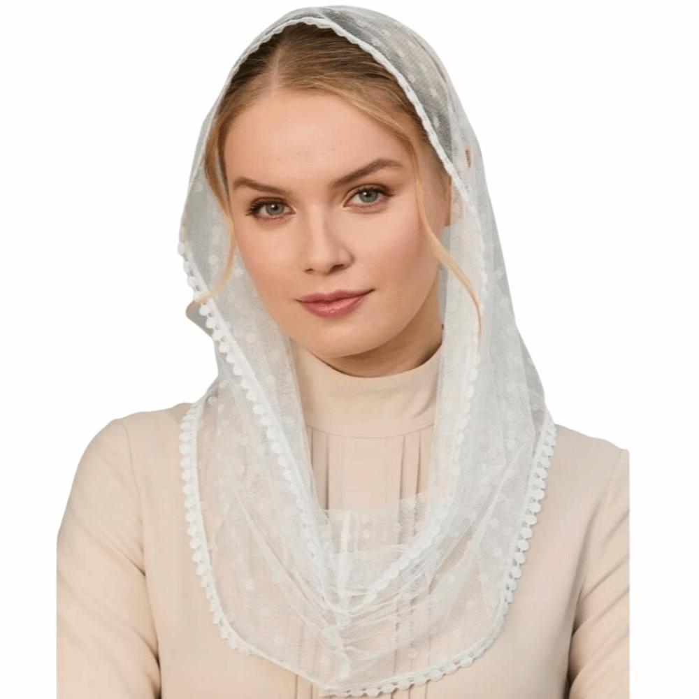Soft Lace Headscarf Thin Bridal Face Covering Sophisticated Triangular Scarf  Religious Events