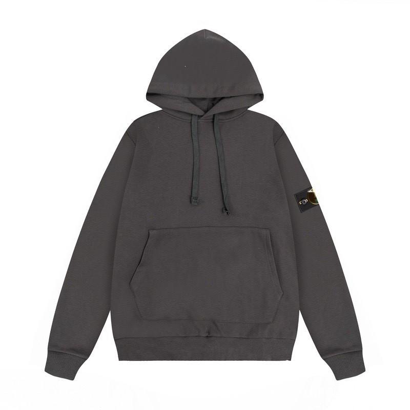 Stone Island Compass Patch Basic Hoodless Sweatshirt Loose Fit Men Women Casual Daily Wear