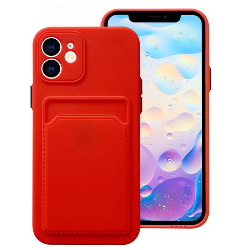 IPhone 16 Card Bag Card Case Suitable for Apple 15 Contrasting Color Button Skin Feeling XR Full-pack Lens Protection Case