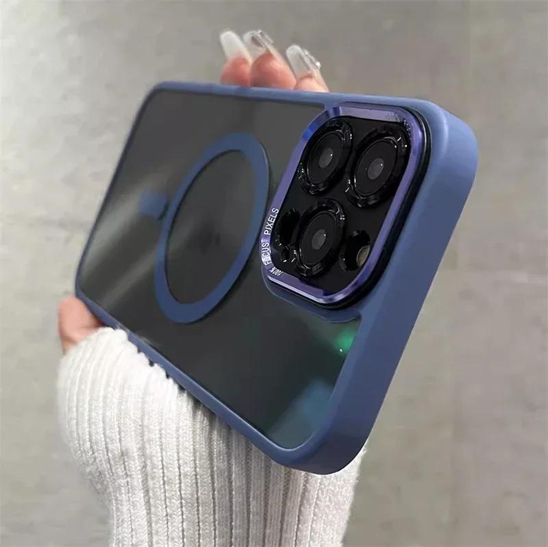 Acrylic Clear Magnetic For Magsafe Wireless Charge Case For iPhone 16 15 14 Plus 13 12 Pro Max Hybrid Shockproof Hard Back Cover