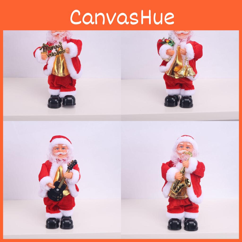 Claus Christmas Santa Toy With Music Playing Guitar Saxophone For Decor Festive