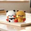Decoraciones para Salpicadero de Coche de Osos Bubu Dudu, Estatuilla de Osos de Dibujos Animados Lindos, Figura de Panda, Decoración de Escritorio de Oficina, Merchandising de Bubu y Dudu