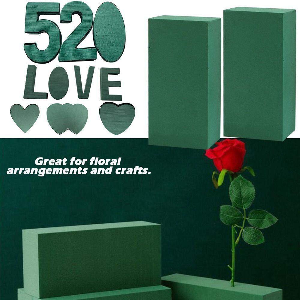 2/4/6pcs Rectangle Floral Foam Blocks Green Artificial Flower Mud Floral Foam Brick  for Home Garden