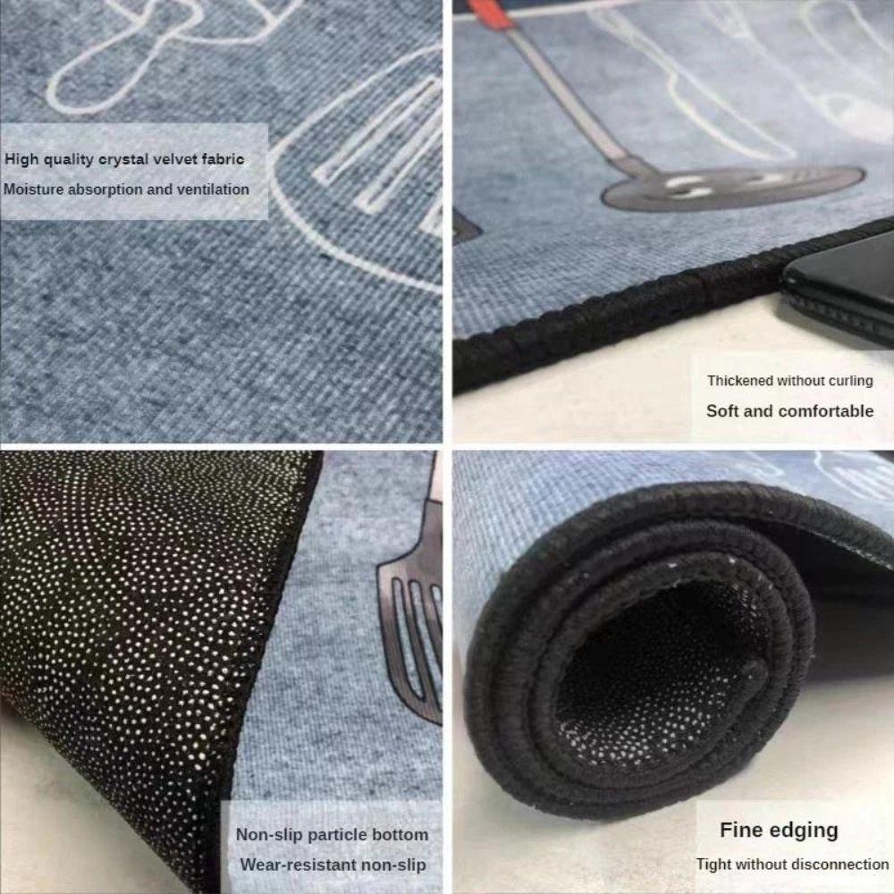 Retro Kitchen Floor Mat Quick-drying Doormat Durable Floor Rug  Household