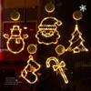 Suction Cup Snowflake Light Warm Light Santa Hanging Ornaments New Year Decor Window Display
