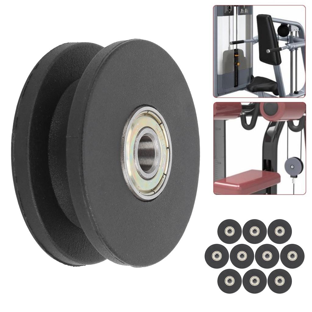 10pcs 50mm Nylon Fitness Bearing Pulley Home Gym Attachments Exercise Strength Training Accessory