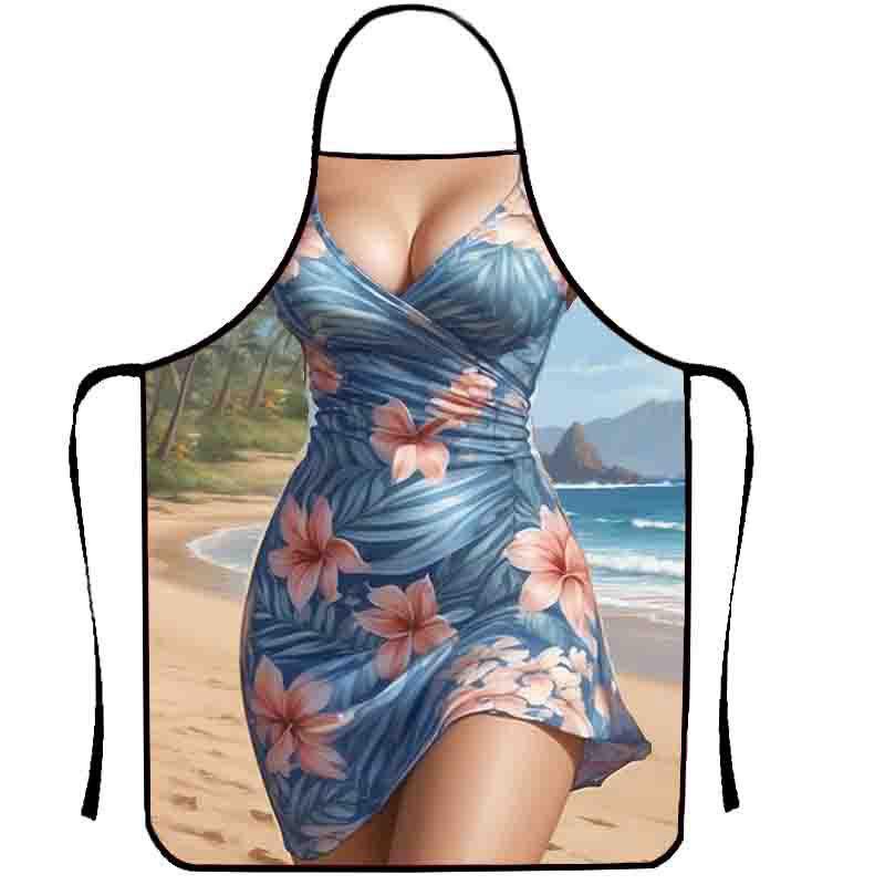 1pc Cooking Apron Funny Kitchen Stain-proof For Women Aprons Man BBQ Cleaning Sexy Women's