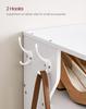 VASAGLE 7-Tier Vertical Shoe Rack, Narrow Shoe Storage Organizer with Hooks, Thin Wooden Shoe Shelf