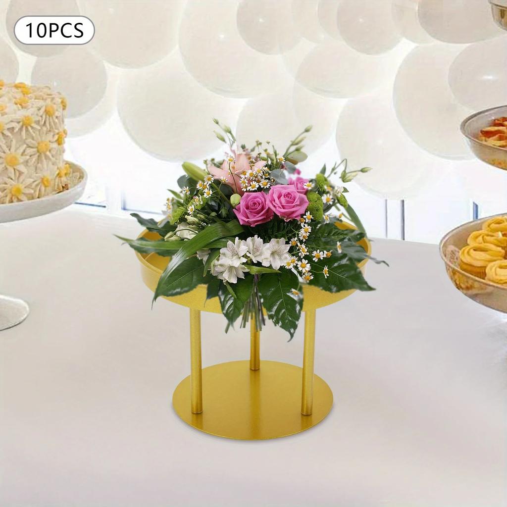 10 Circular Flower Racks with a Diameter of 20cm and a Height of 15cm (3 Support Rods), , Decoration,