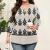 Blusa Floral Feminina Plus Size com Manga Três Quartos, Blusa Casual, Túnica de Corte Amplo para Primavera Verão, Uso Diário, Trabalho e Saídas